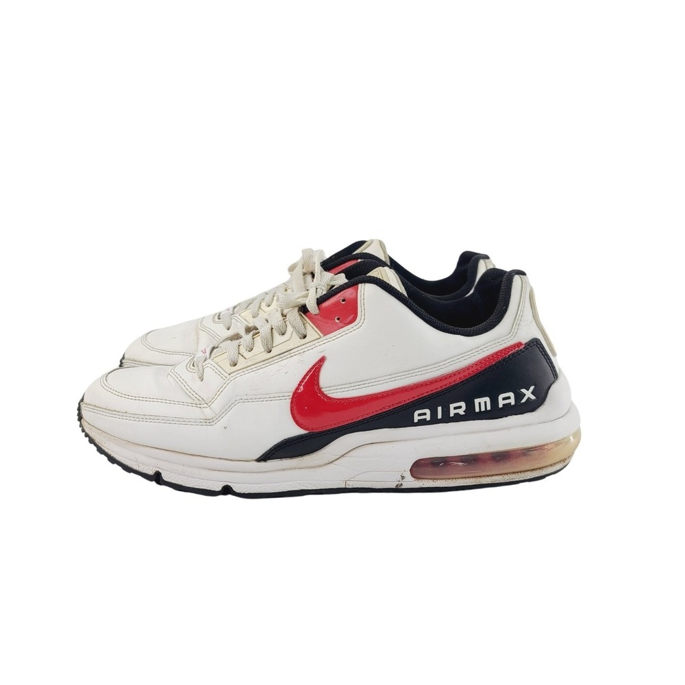 Nike, Leather, Synthetic, Rubber Athletic Sneakers, Men, Size 13 White Red Black